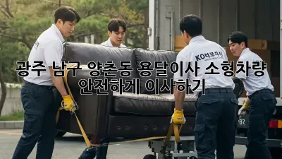 광주 남구 양촌동 용달이사 소형차량, 안전하게 이사하기